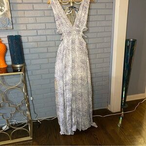 Lovely Day Backless White and Gray Dress